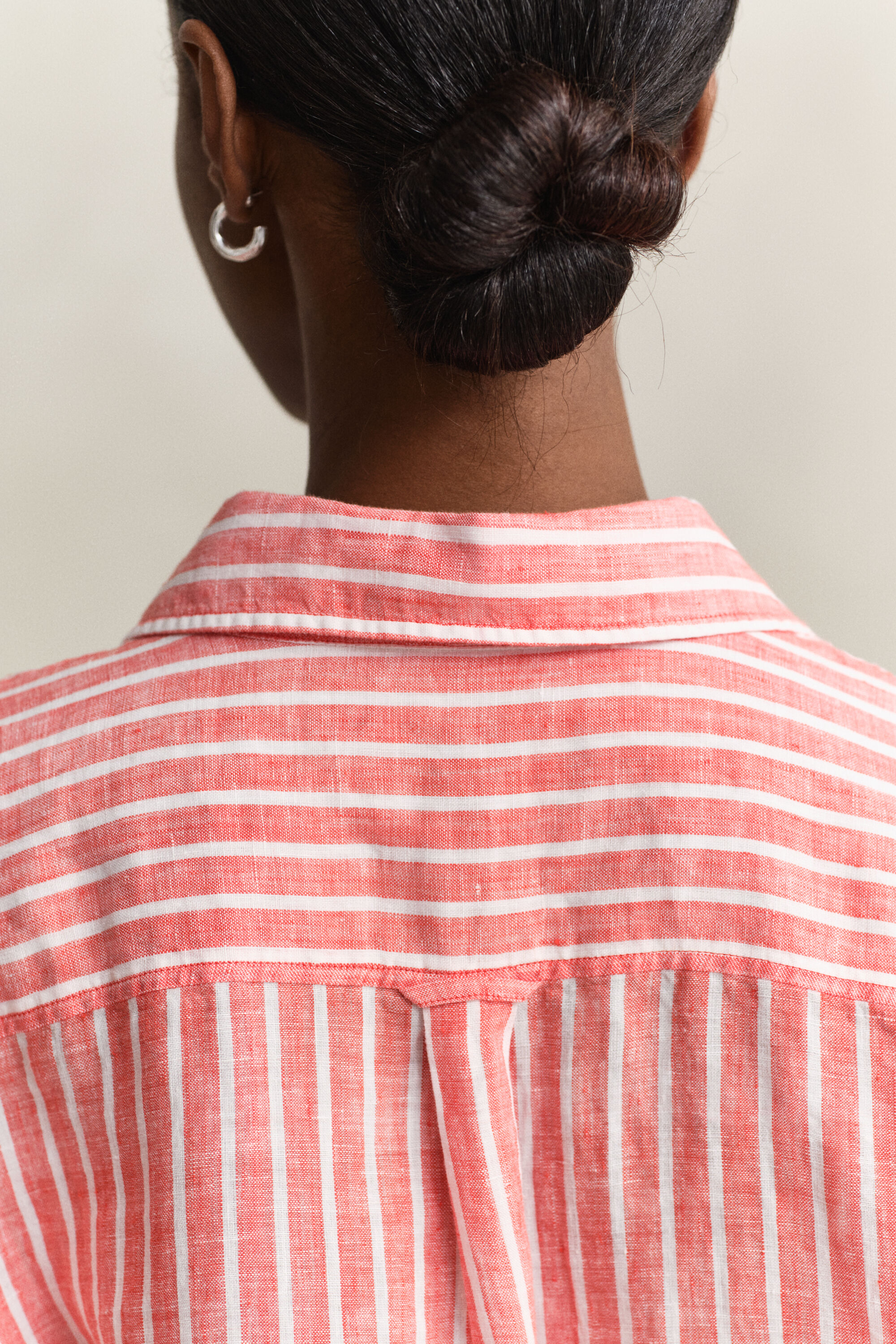 Relaxed fit stribet skjorte af hør