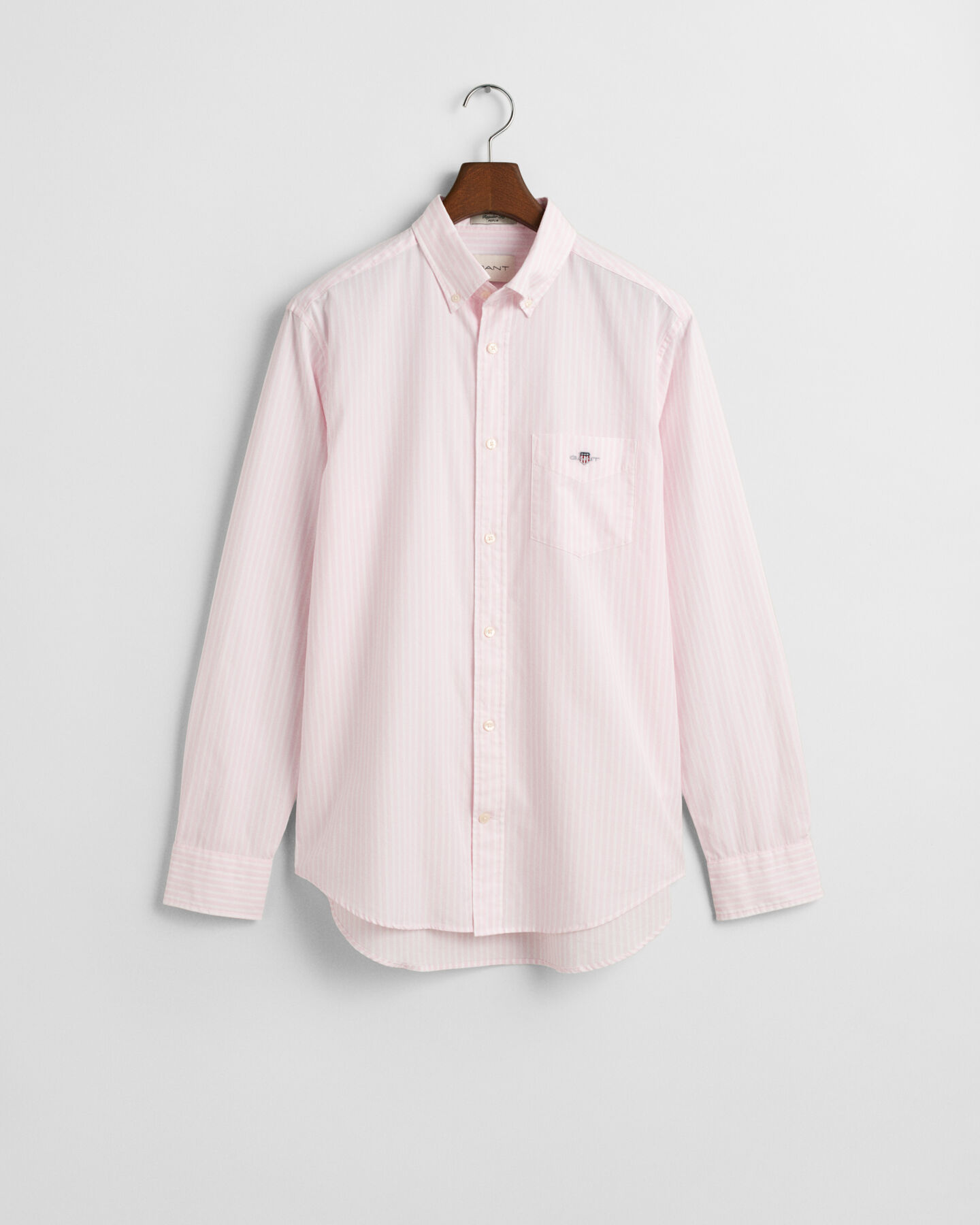 Regular fit klassisk stribet poplin-skjorte