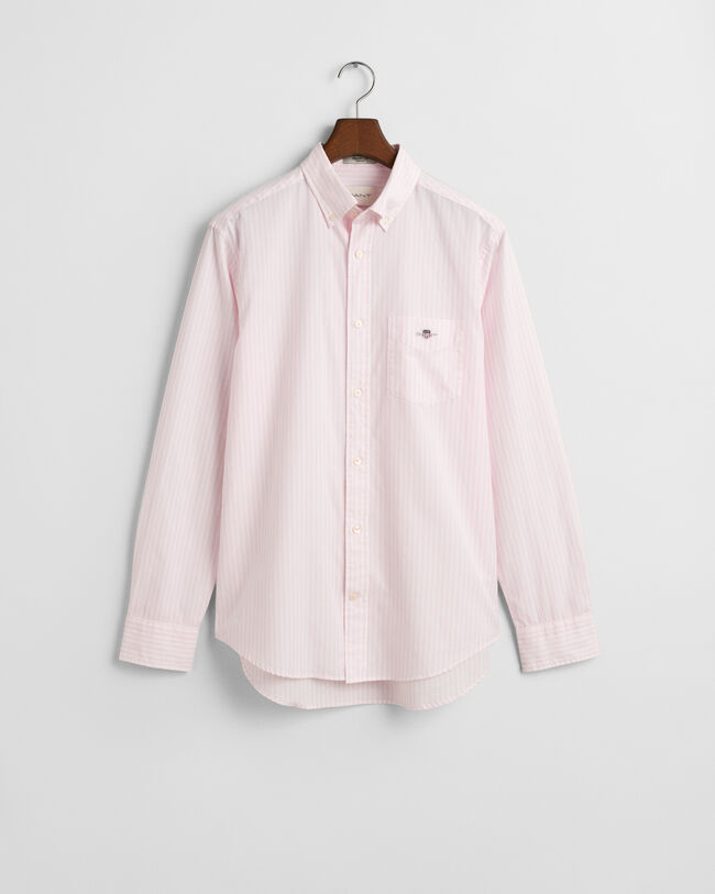 Regular fit klassisk stribet poplin-skjorte