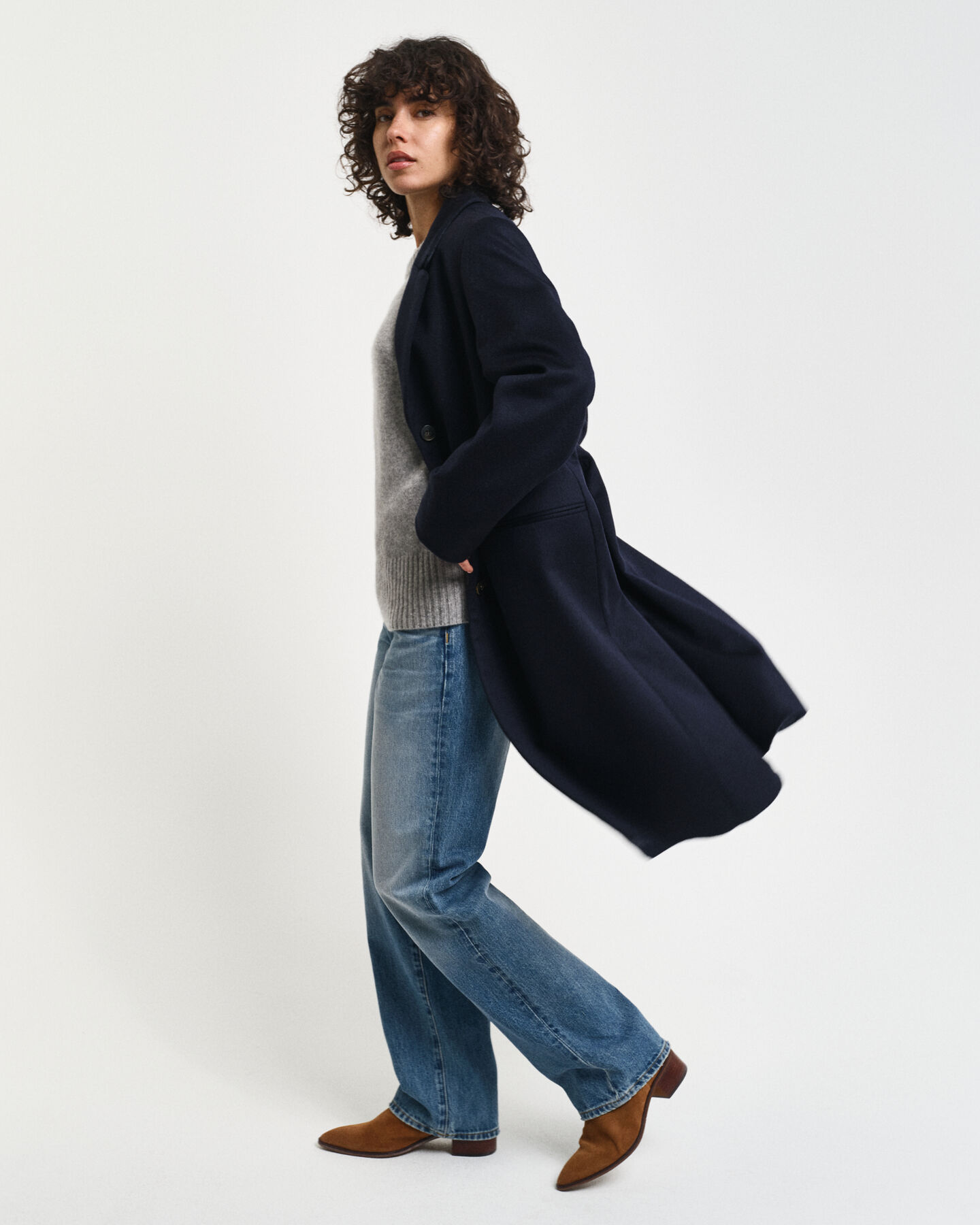 Klassisk uldfrakke med skræddersyet pasform