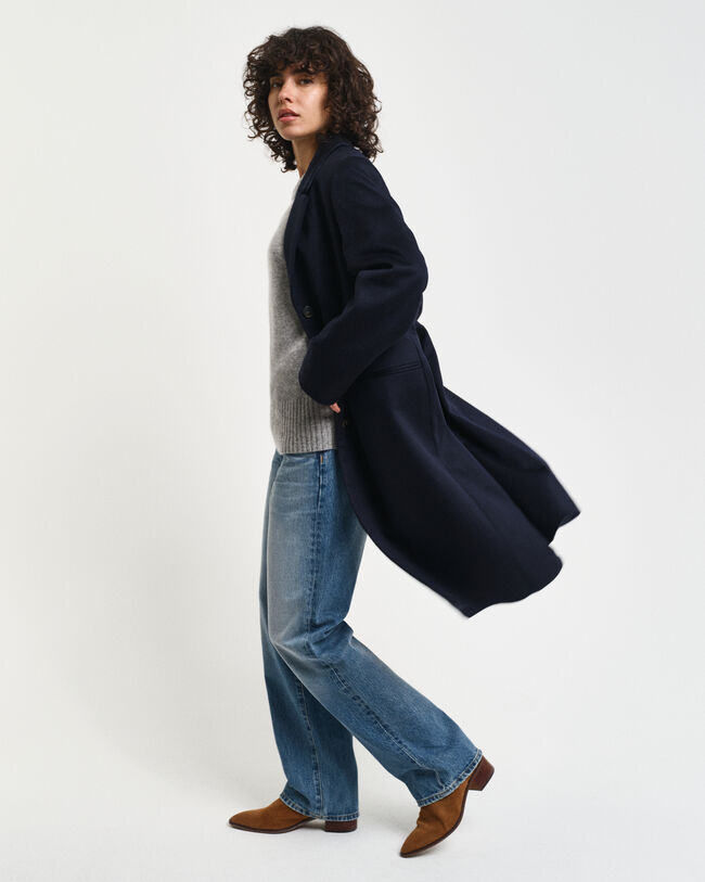 Klassisk uldfrakke med skræddersyet pasform