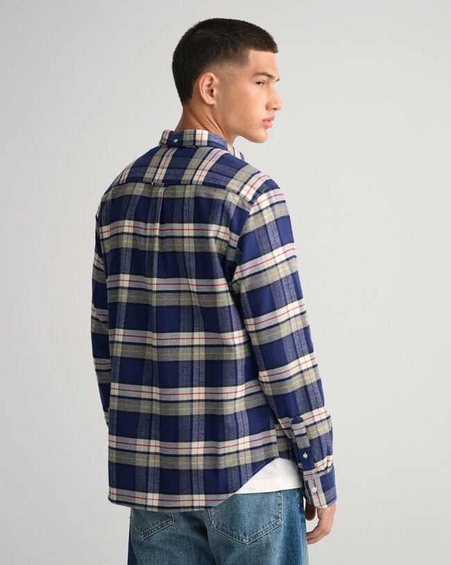 Regular fit ternet flannelskjorte