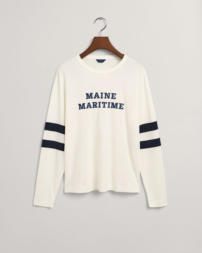 Maritime T-shirt med lange &aelig;rmer