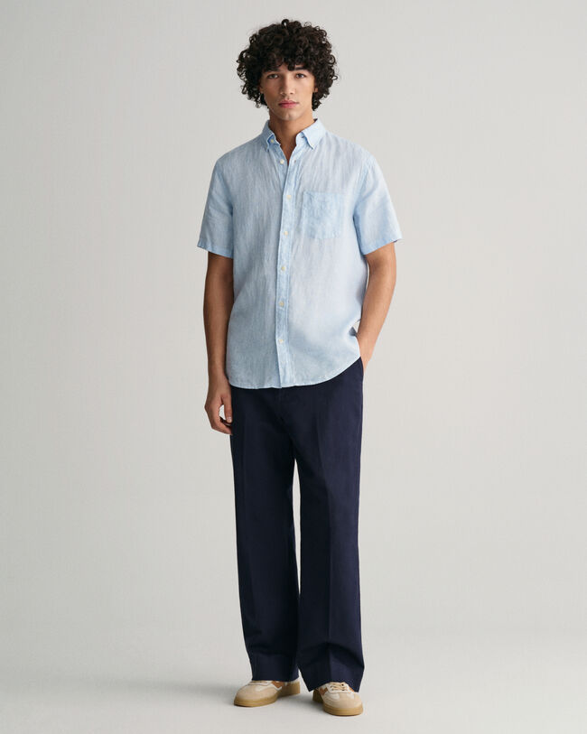 Regular fit houndstooth h&oslash;rskjorte med korte &aelig;rmer