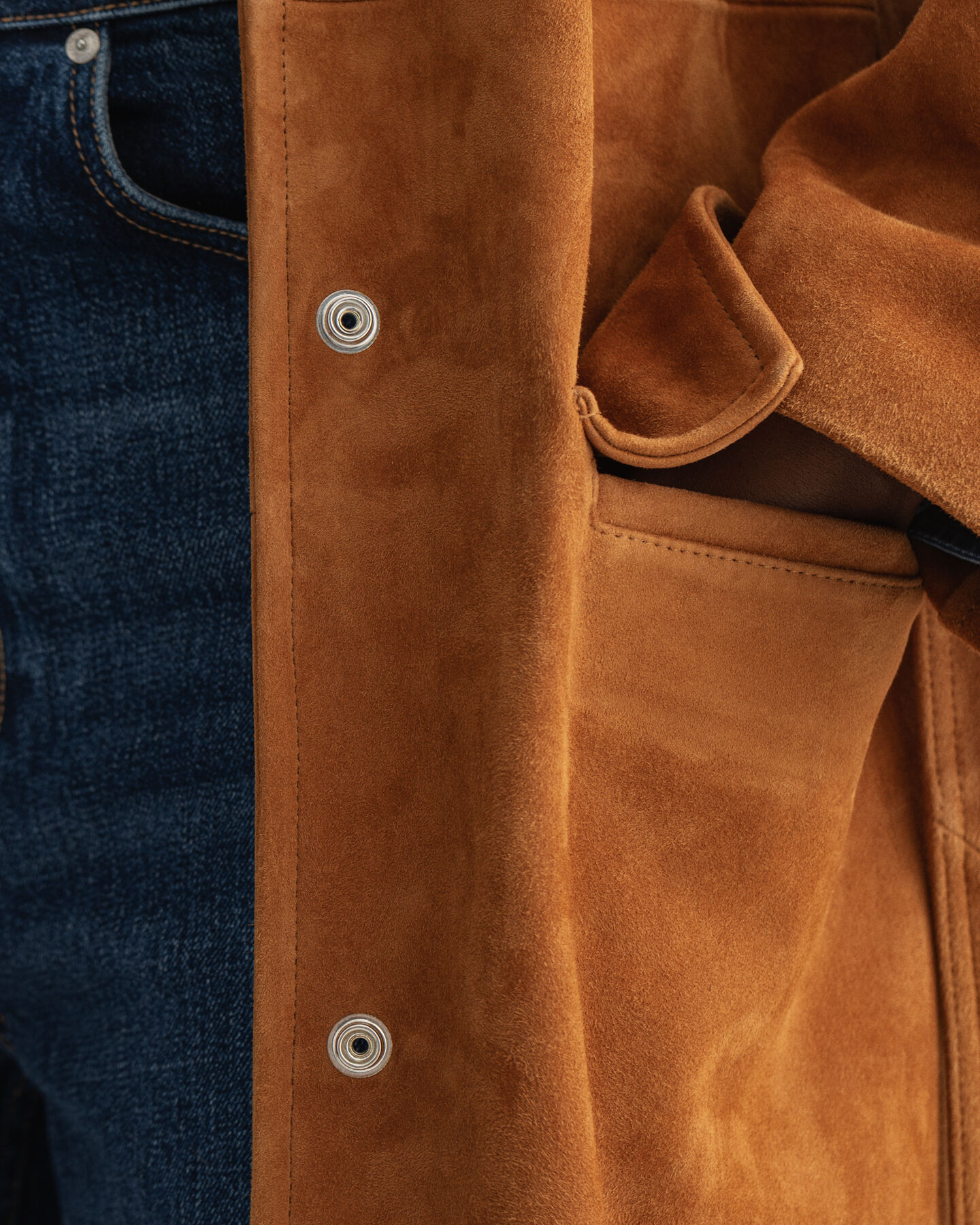 Ruskindsfrakke med bælte