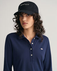 Shield piqué kjole med lange ærmer