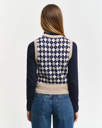 Argyle sweater-vest med crewneck
