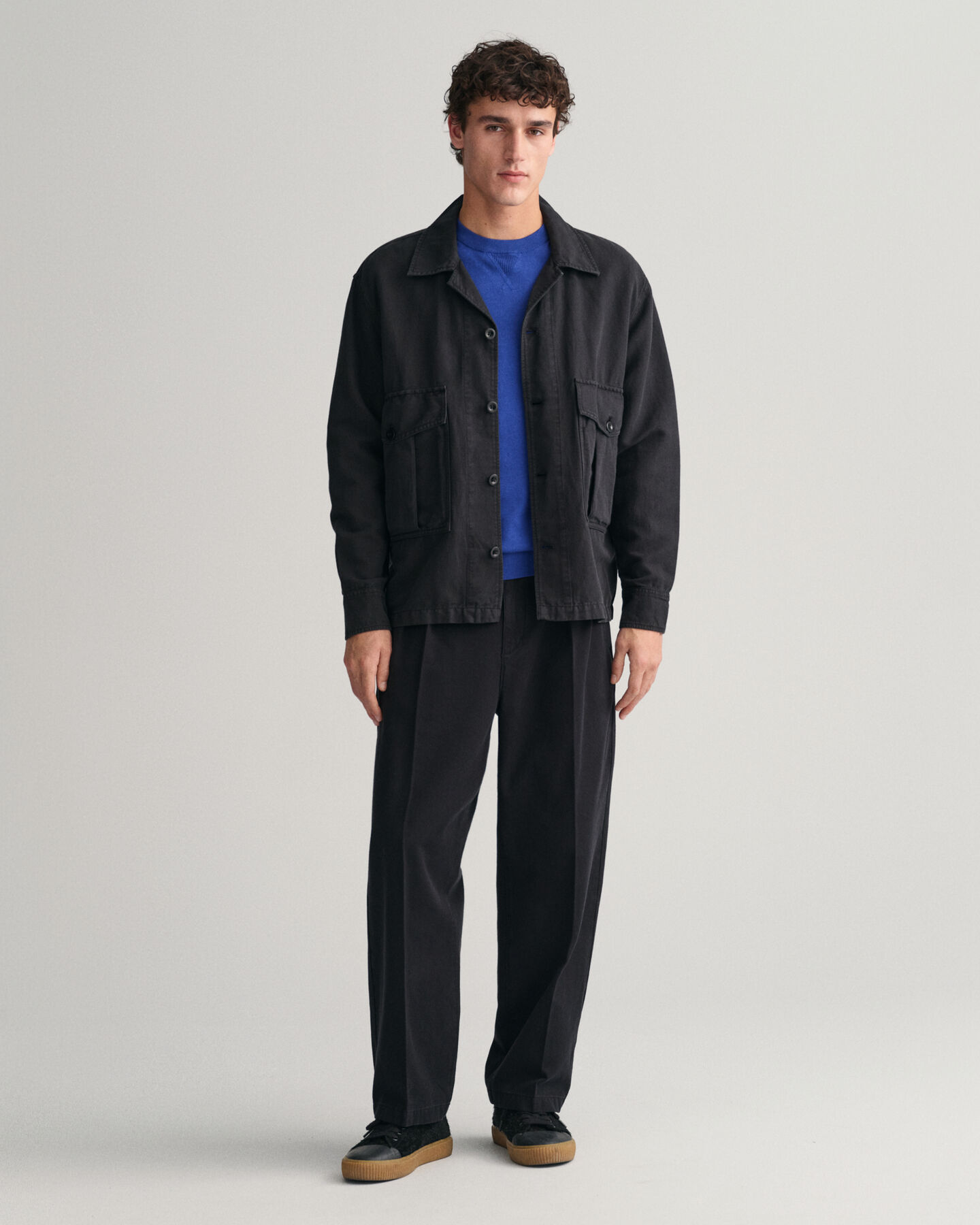 Crewneck sweater i fin bomuld