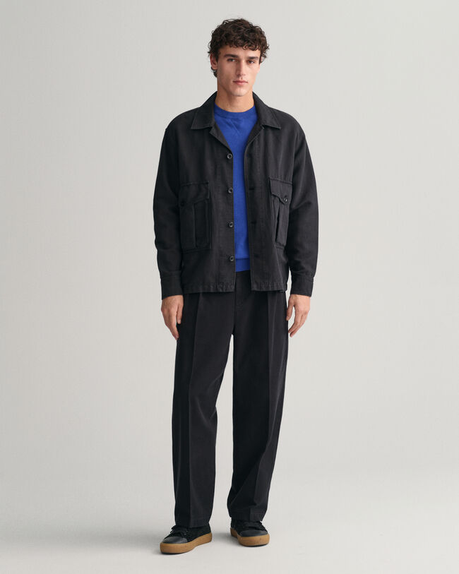 Crewneck sweater i fin bomuld