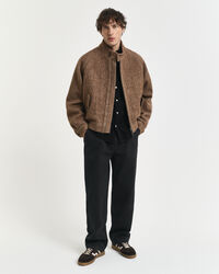 Regular fit skjorte af bomuldsjernbanefløjl