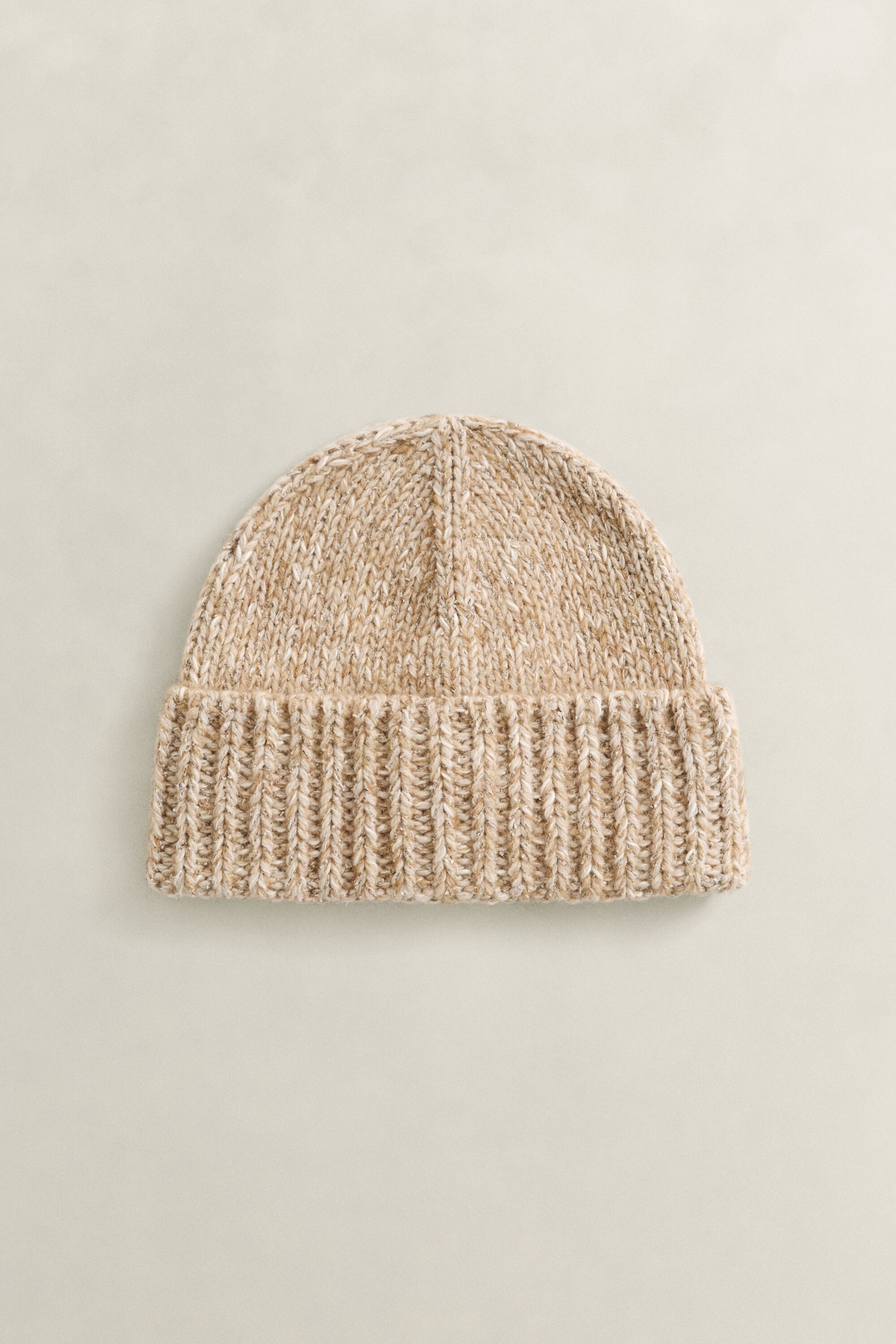 Beanie i mouliné-uldblanding