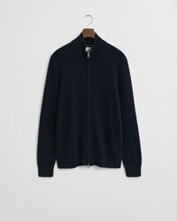 Tekstureret cardigan af bomuld og merinould