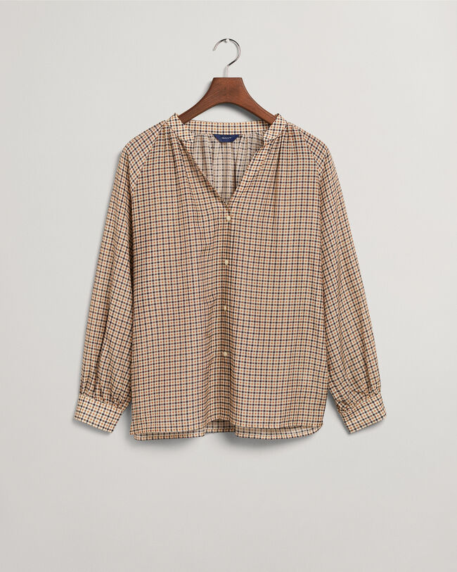 Ternet bluse af bomuld og silke