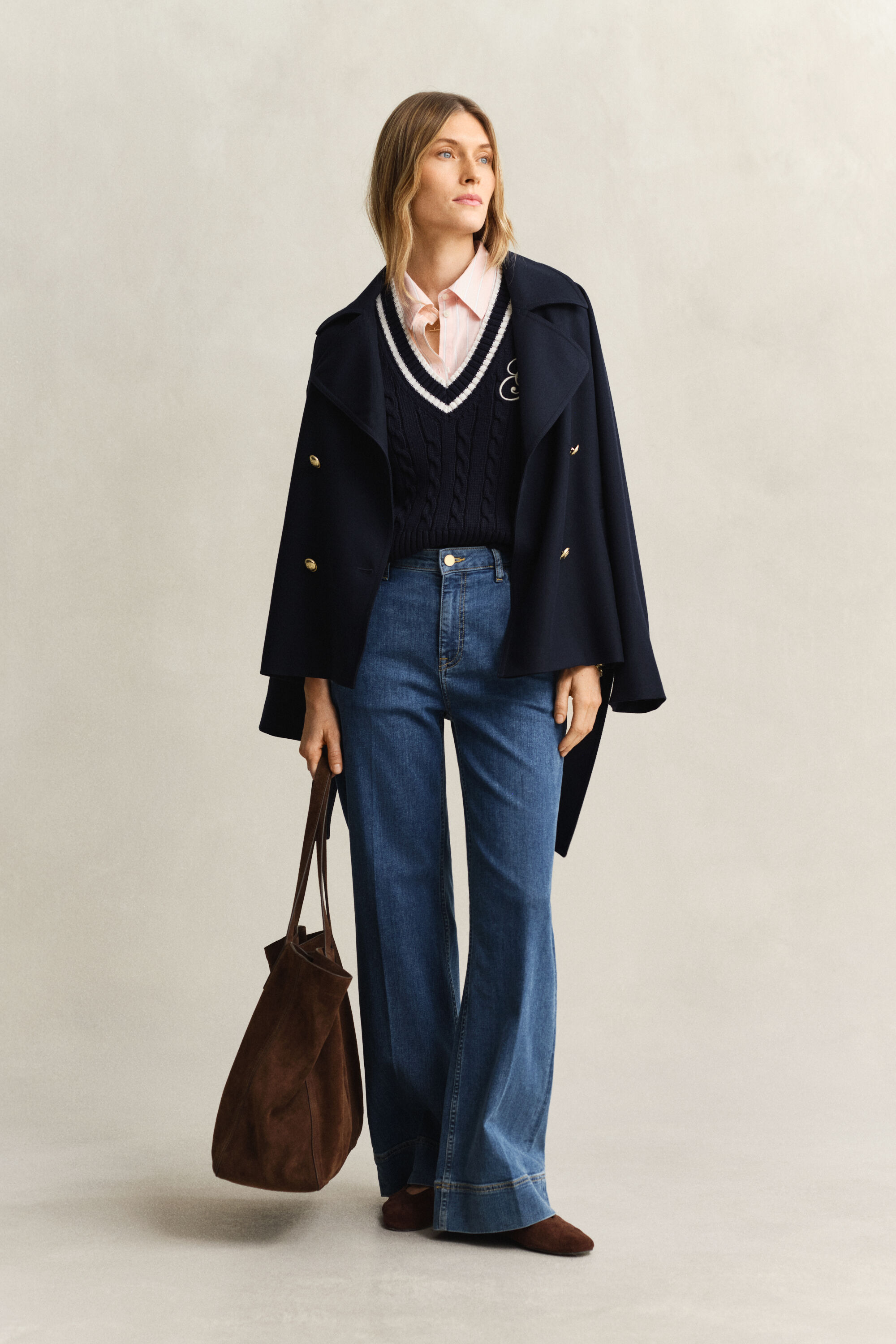 Kabelstrikket bomuldsvest