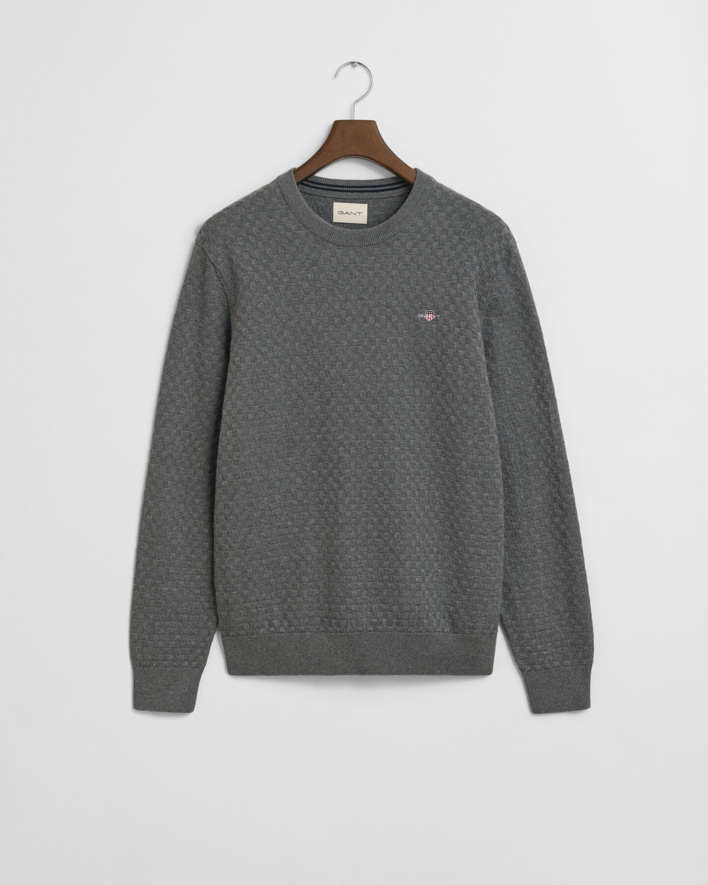 Crewneck sweater med mikrotekstur