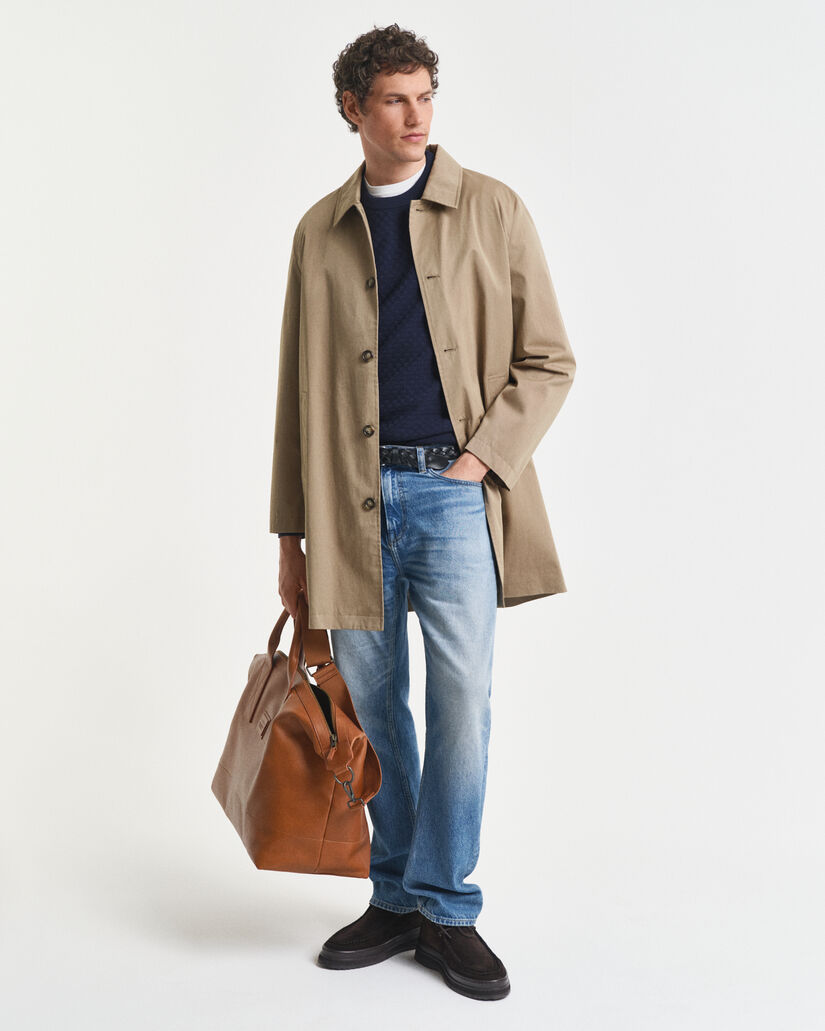 Crewneck sweater med mikrotekstur