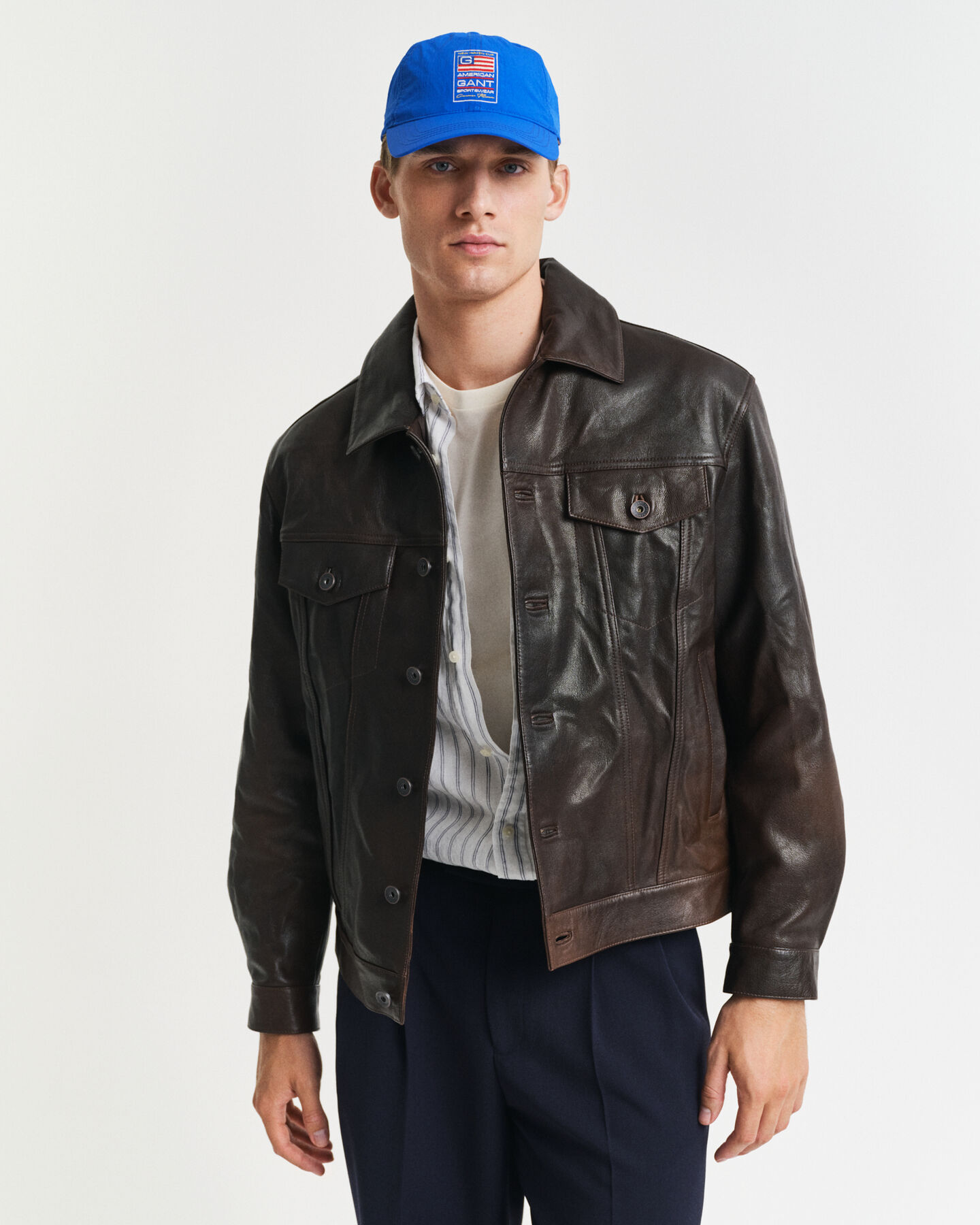 Trucker-jakke i læder