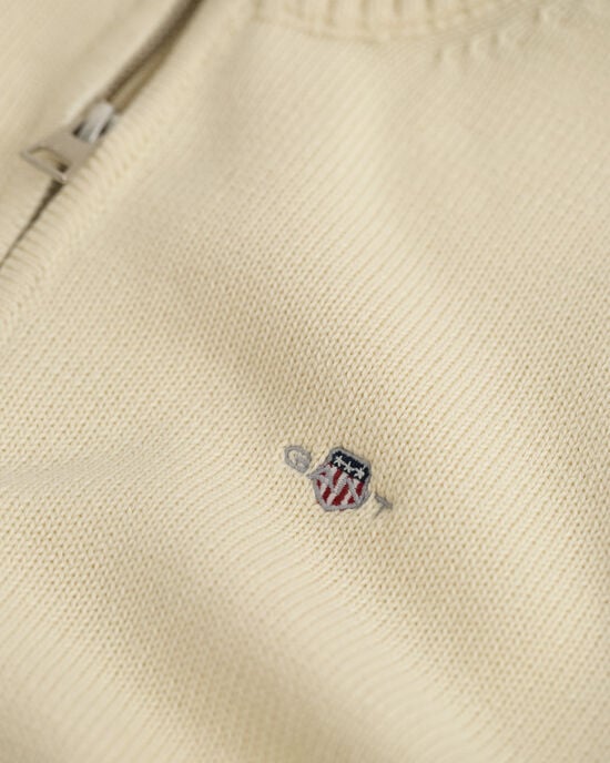 Teens afslappet bomuldssweater med halv lynlås