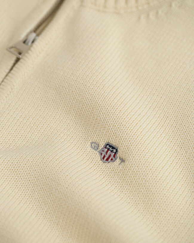 Teens afslappet bomuldssweater med halv lynlås