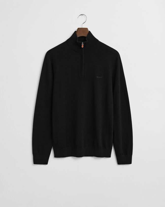 Sweater med halv lynlås i ekstra fin merinould