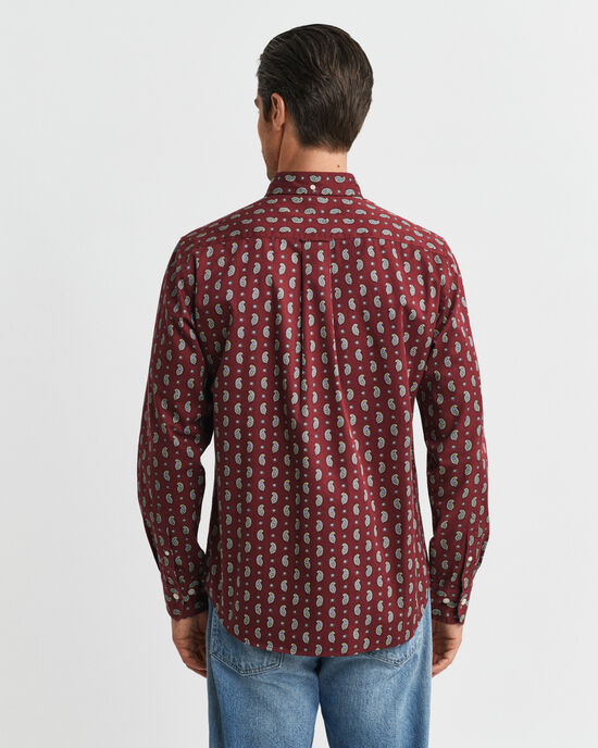 Regular fit twill-skjorte med paisley-tryk