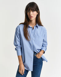 Relaxed fit klassisk stribet poplin-skjorte
