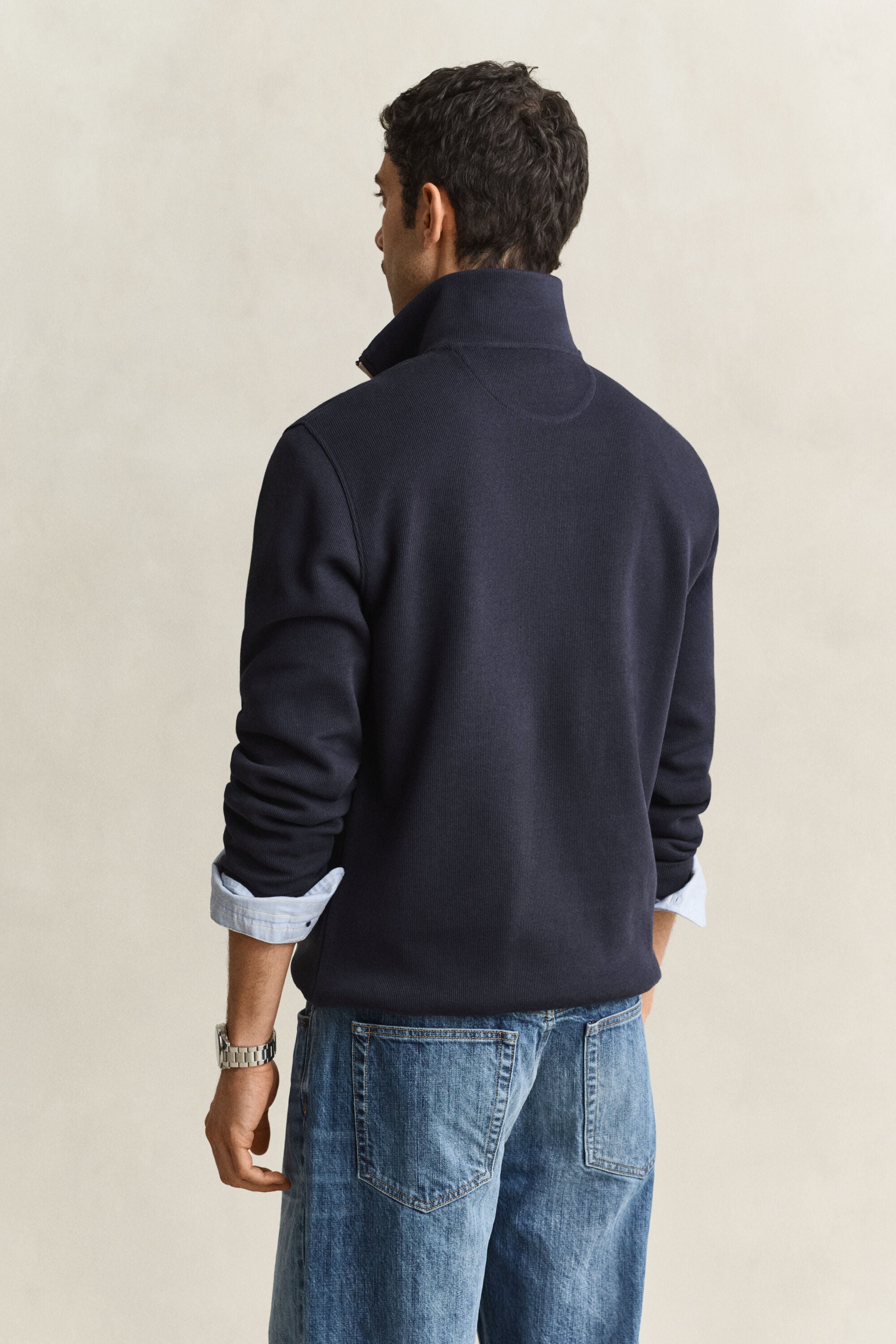 Sacker Rib sweatshirt med halv lynlås