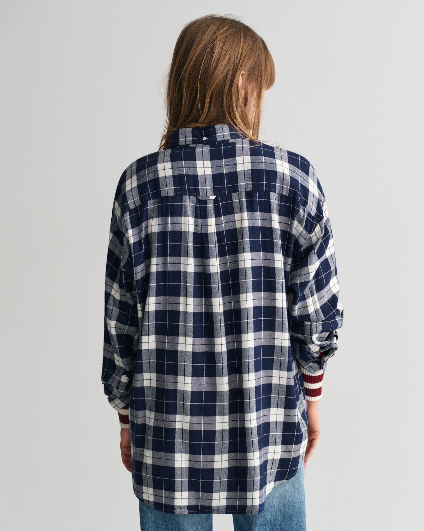 Oversized ternet flannelskjorte