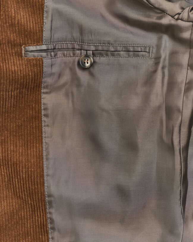 Pufferjakke i jernbanefløjl