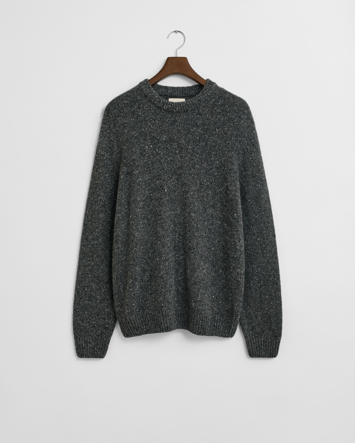 Sweater med crewneck og nister i uldblanding