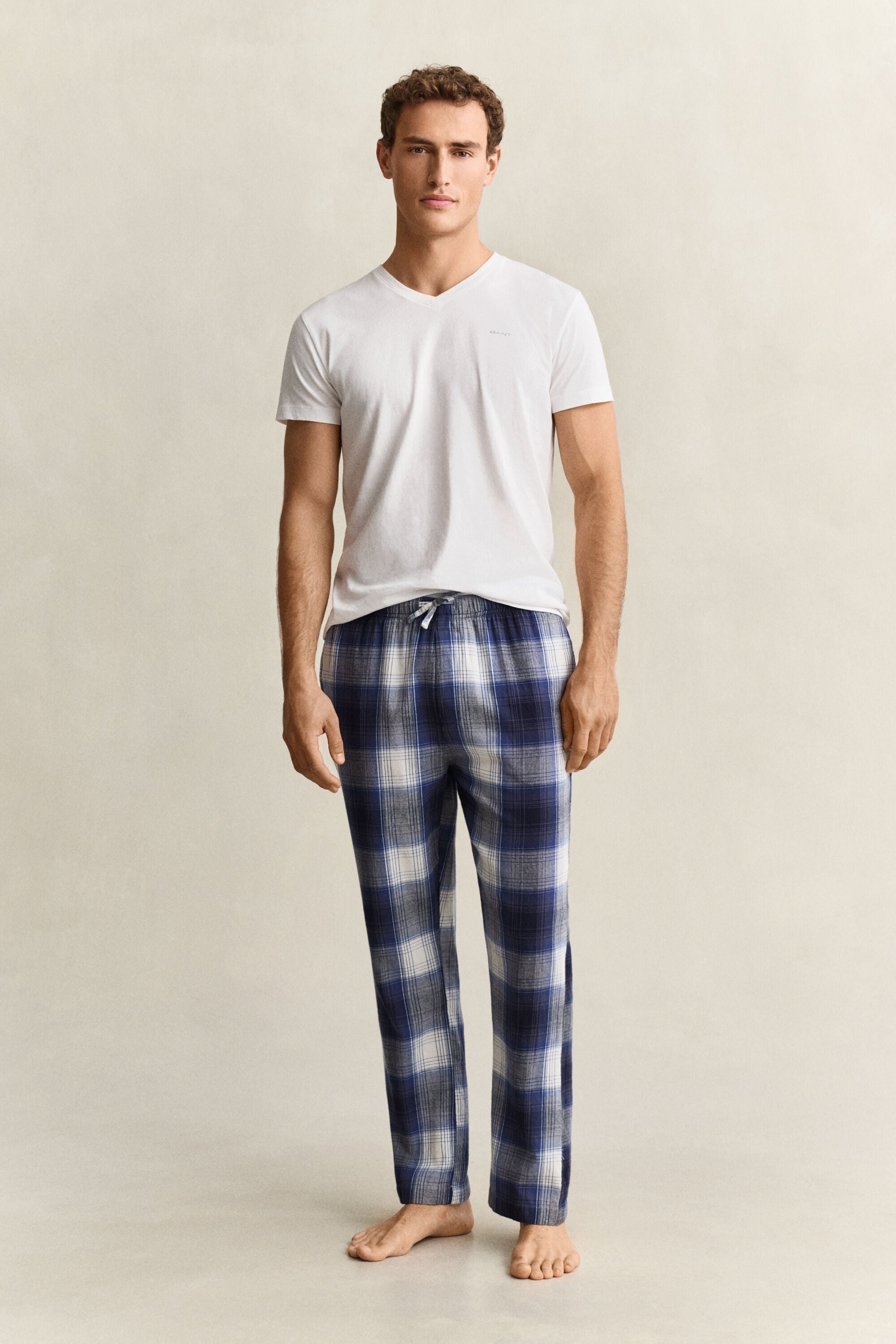 Ternede pyjamasbukser af flannel