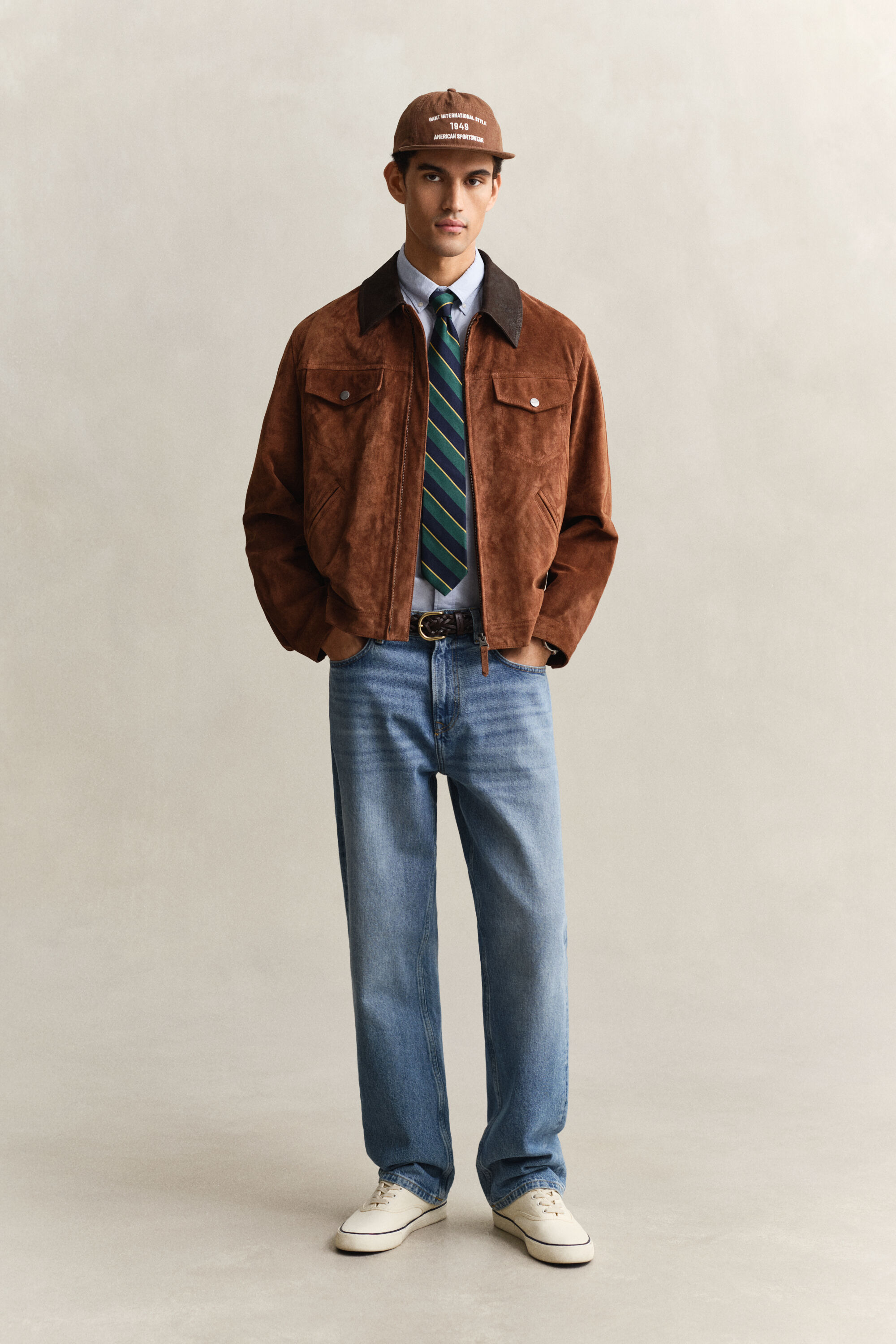 Klassisk poplin-skjorte med korte ærmer