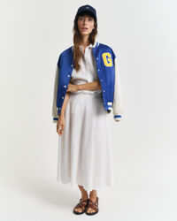 Tonal stribet seersucker nederdel