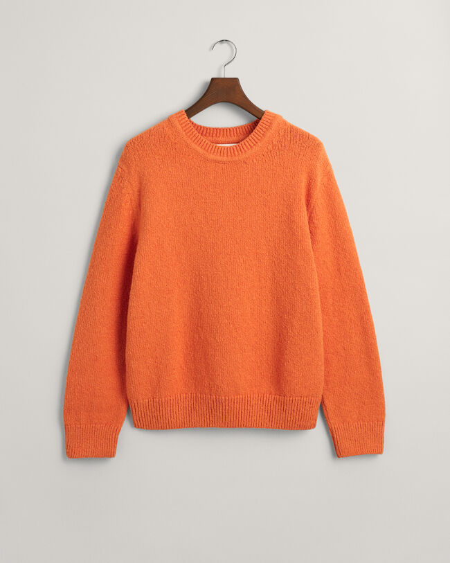 Crewneck sweater med boucl&eacute;-strik