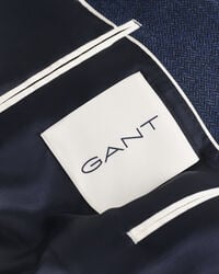 Slim fit jakkesæt-jakke i sildebensmønstret flannel