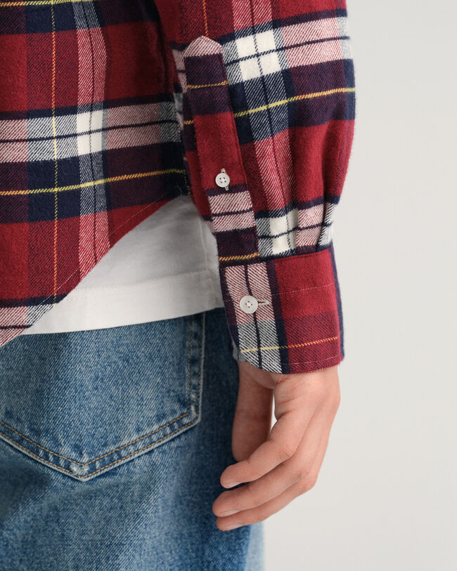 Regular fit ternet flannelskjorte