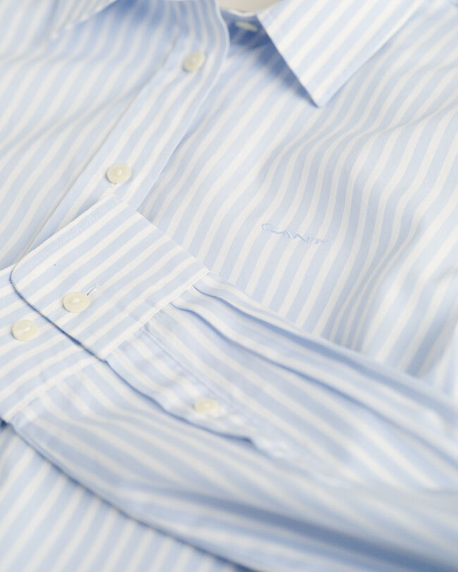 Regular fit klassisk stribet poplin-skjorte