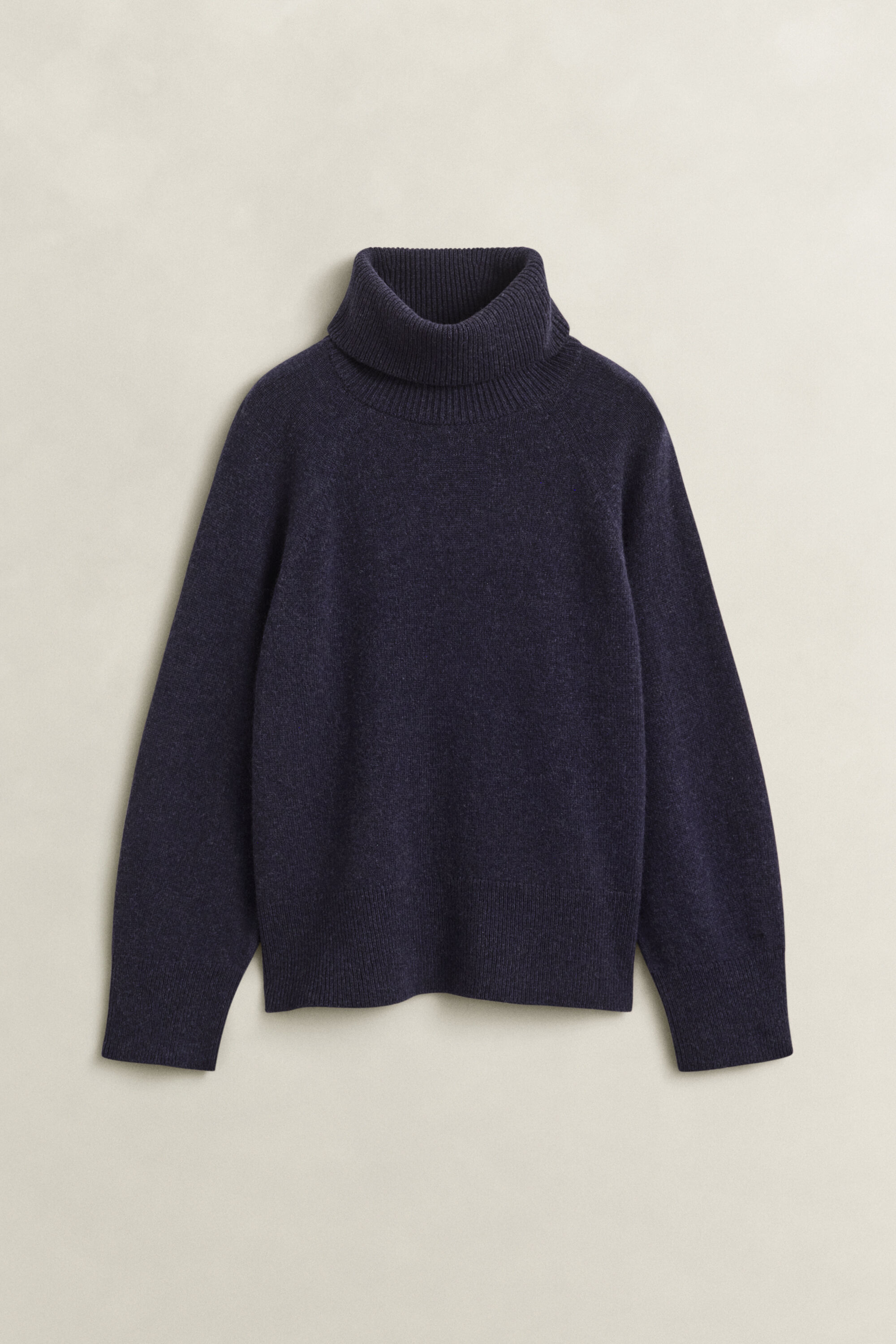 Sweater i uld og kashmir med rullekrave