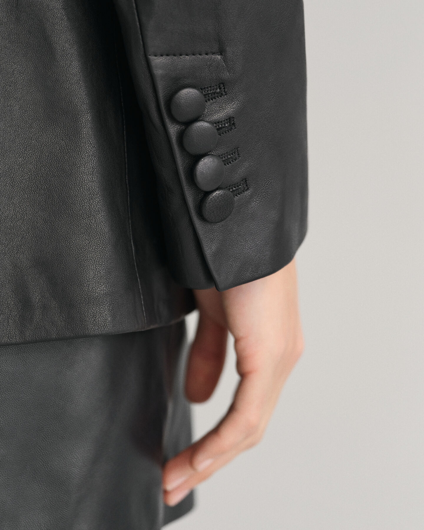 Regular fit læderblazer