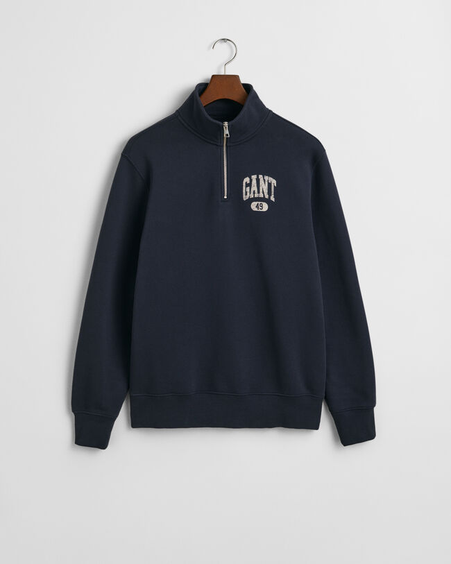 GANT 49 Arch Graphic sweatshirt med halv lynlås
