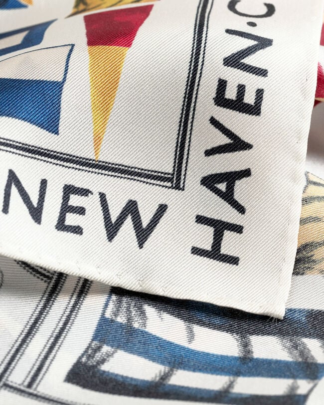 Silketørklæde med Flag-tryk