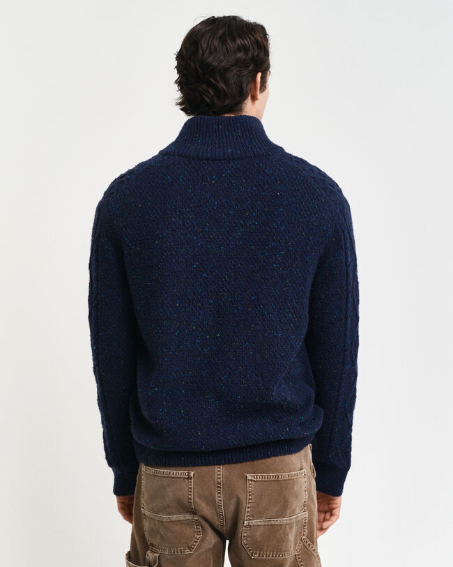 Kabelstrikket cardigan med lynlås