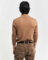 Sweater med halv lynlås i ekstra fin merinould