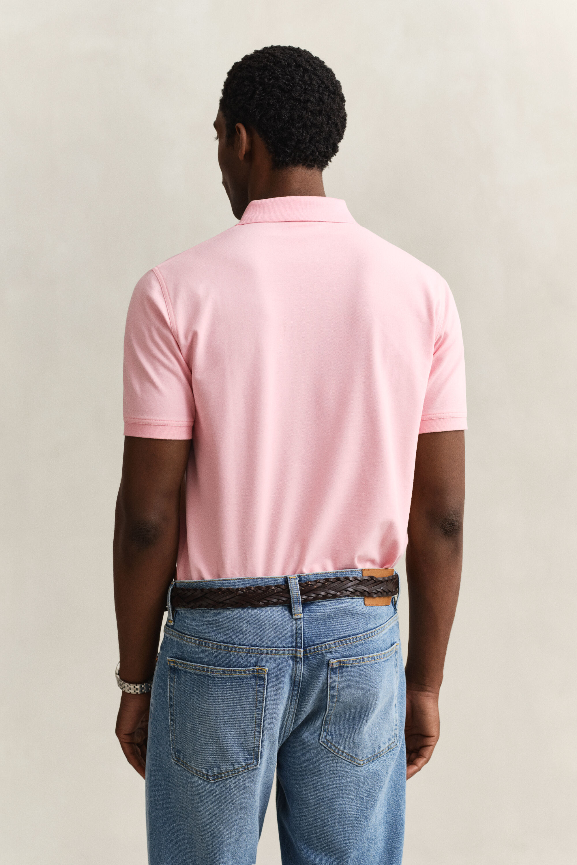 Kontrastfarvet piqué poloskjorte