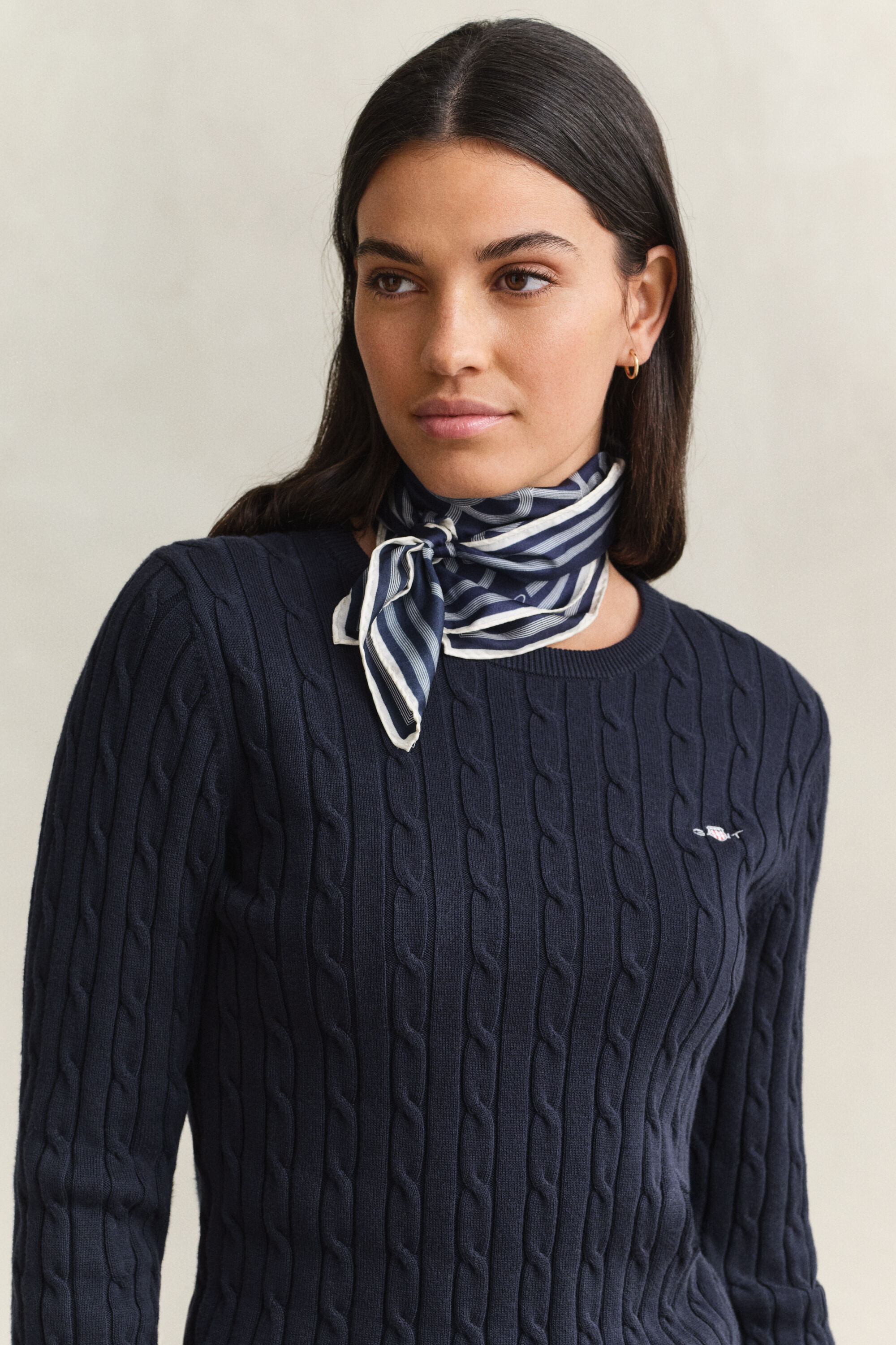 Classic sweater med kabelstrik