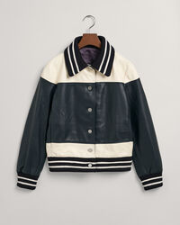 Læderjakke med blokke