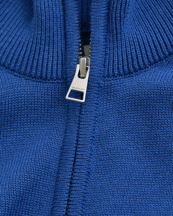 Afslappet cardigan i bomuld med lynl&aring;s