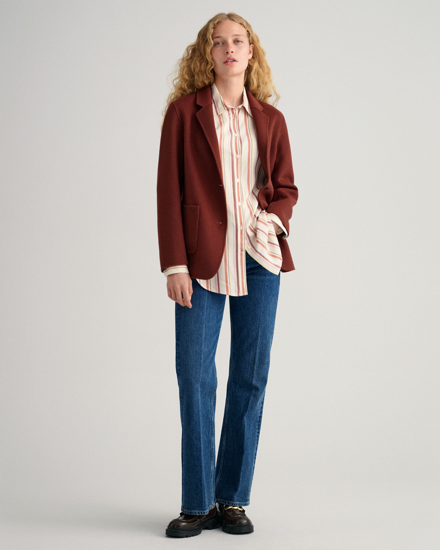 Relaxed fit flerstribet skjorte