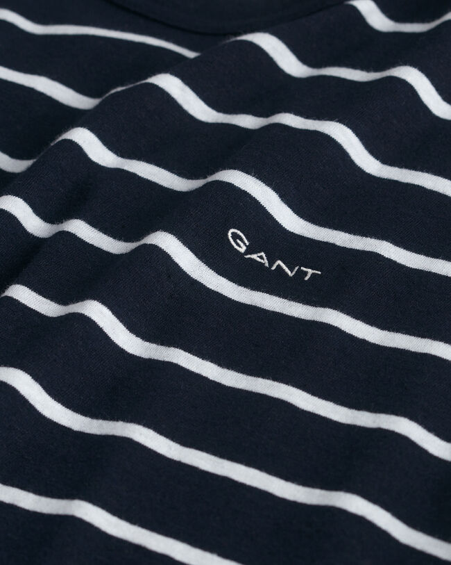 Stribet T-shirt af bomuld og h&oslash;r