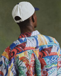 Relaxed fit silkeskjorte med tryk